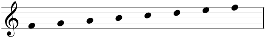 譜例6　ファから始まるリディア旋法